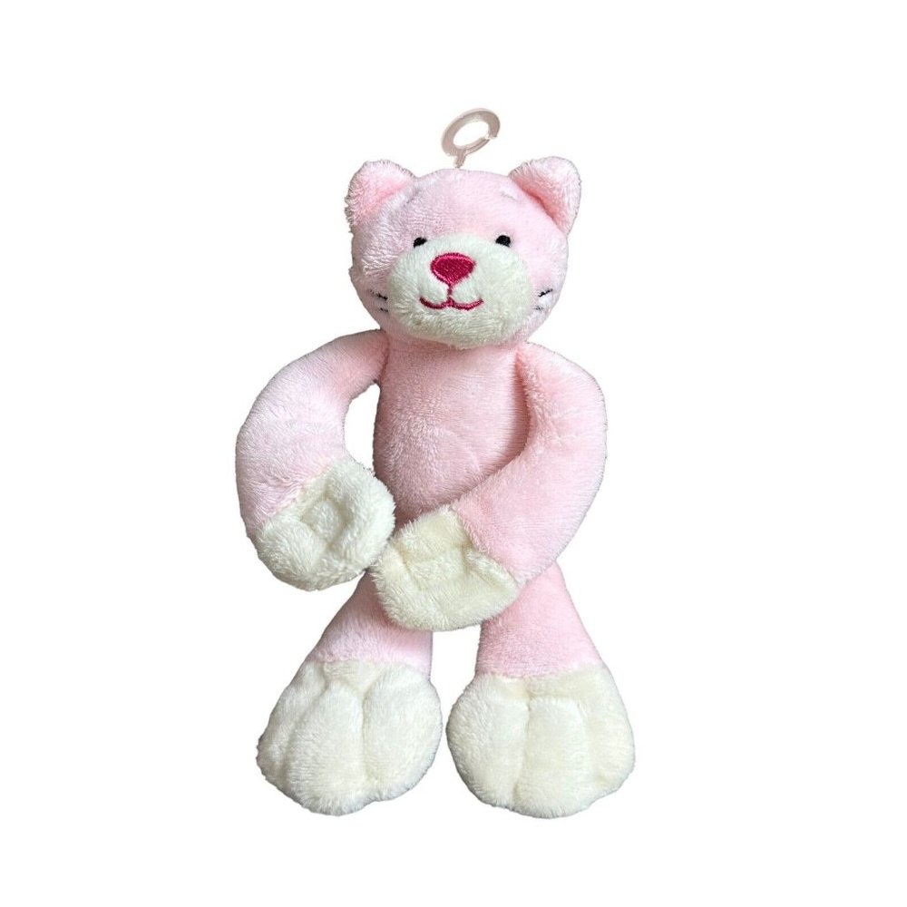 Animal Adventure Pink Cat Plush 2014 Stuffed Animal Lovey Sewn Eyes Kitty Pastel
